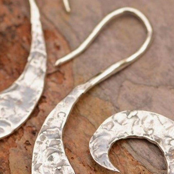 Sterling Silver Spiral Earrings - Picture 3 of 3
